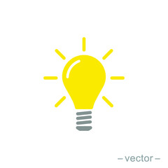 Fototapeta premium The light bulb icon vector, full of ideas and creative thinking, analytical thinking for processing. Full color illustration. EPS 10