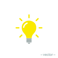 The light bulb icon vector, full of ideas and creative thinking, analytical thinking for processing. Full color illustration. EPS 10