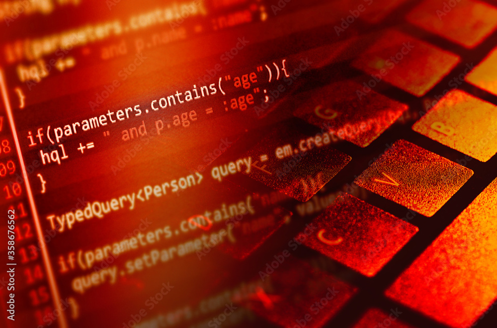Poster program code on a monitor