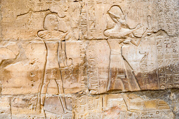 It's Part of the Luxor Temple, a large Ancient Egyptian temple, East Bank of the Nile, Egypt. UNESCO World Heritage