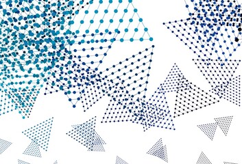 Light Blue, Green vector background with polygonal style with circles.