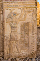 It's Hieroglyphs of the Deir el-Haggar temple, Dakhla Oasis, Western Desert, Egypt