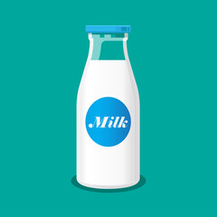 Milk bottle icon isolated on background vector illustration.