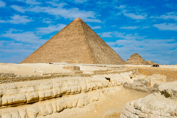It's Pyramids of the Giza Necropolis, Giza Plateau, Egypt. UNESCO World Heritage