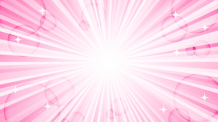 ピンクのキラキラ集中線（16:9）横