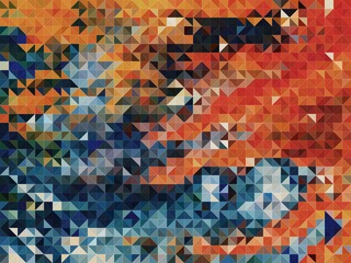 orange blue geometric shapes abstract background