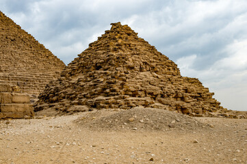 It's Ruins of the Great Pyramids at the Giza Necropolis, Giza Plateau, Egypt. UNESCO World Heritage