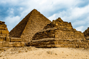 It's Ruins of the Great Pyramids at the Giza Necropolis, Giza Plateau, Egypt. UNESCO World Heritage