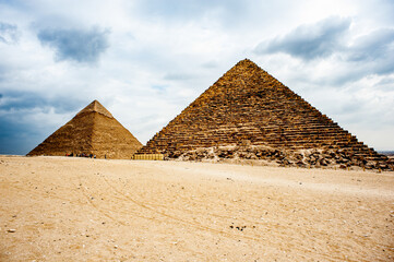 Obraz na płótnie Canvas It's Ancient ruins of the Giza Necropolis, Giza Plateau, Egypt. UNESCO World Heritage