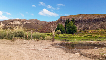 Zona central de la Cordillera de los Andes -Frontera entre Argentina y Chile- Castillos de...