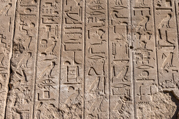 It's Ancient Hieroglyphs of the Karnak temple, Luxor, Egypt (Ancient Thebes with its Necropolis).