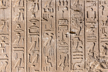 It's Ancient Hieroglyphs of the Karnak temple, Luxor, Egypt (Ancient Thebes with its Necropolis).