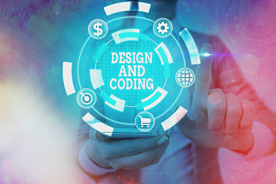Word writing text Design And Coding. Business photo showcasing HTML and programming, Cross platform development website
