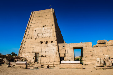 It's Walls of the the Karnak temple, Luxor, Egypt (Ancient Thebes with its Necropolis). UNESCO...
