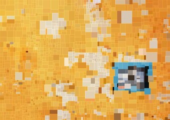 orange blue geometric shapes abstract background