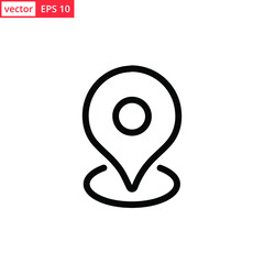 Pin location line art style vector. EPS 10