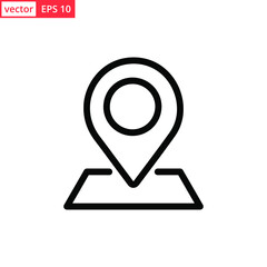 Pin location line art style vector. EPS 10