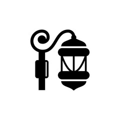 garden lamp icon glyph style design