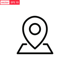 Pin location line art style vector. EPS 10