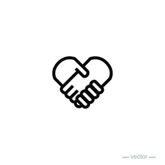 handshake love design icon logo vector