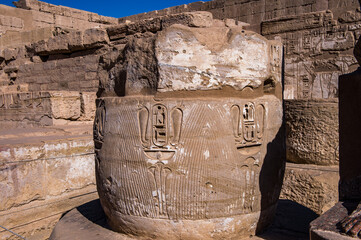 It's Inetrior of the Medinet Habu (Mortuary Temple of Ramesses III), West Bank of Luxor in Egypt.