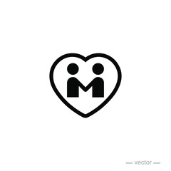 handshake love design icon logo vector