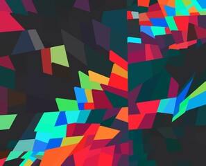 red magenta orange cyan blue geometric shapes abstract background