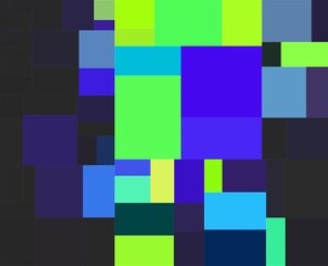 neon green blue geometric shapes abstract background