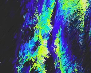 Obraz premium neon green blue geometric shapes abstract background