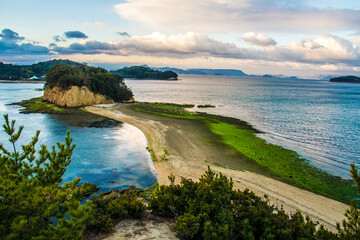 Fototapeta premium Angel Road in Shodoshima in the early morning_01