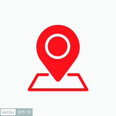 Pin map place location icon on white background, vector illustration. EPS 10
