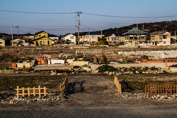 Fototapeta premium 福島いわき市・東日本大震災の津波で流された住宅の跡_07