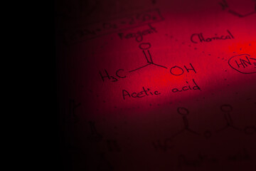 Chemistry science formula and microscope. Science symbol.