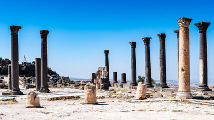 It's Roman colums of the ancient city of Gadara, modern Jordan
