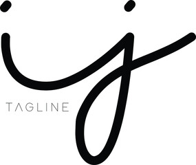 IJ Letter Initial Logo Design, Vector Template