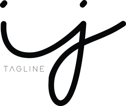 IJ Letter Initial Logo Design, Vector Template