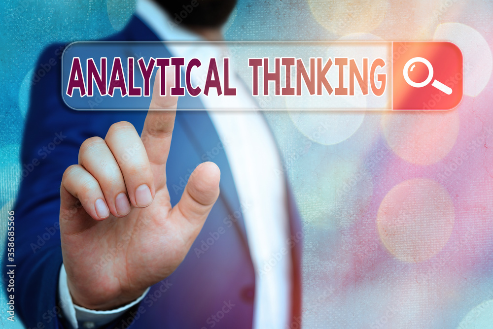 Poster handwriting text writing analytical thinking. conceptual photo component of visual pondering to solv