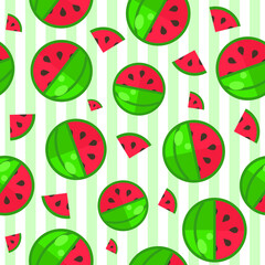 Seamless vector repeat pattern of melons for wrapping paper, wallpaper or textile background