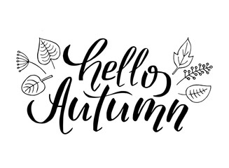 lettering hello autumn