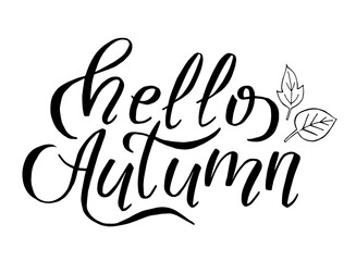 Fototapeta na wymiar lettering hello autumn