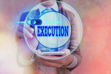 Handwriting text writing Execution. Conceptual photo it executes or imposes a program order or...
