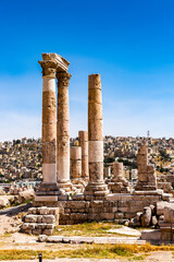 It's Temple of Hercules of the Amman Citadel complex (Jabal al-Qal'a), a national historic site at the center of downtown Amman, Jordan.
