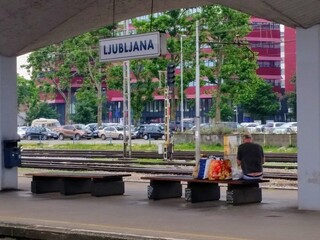El asiento de la estaci&oacute;n de Liubliana
