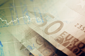 Euro banknotes. Selective focus.