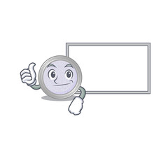 Glitter eyeshadow cartoon design with Thumbs up finger bring a white board