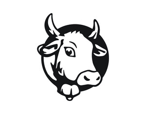 Cow head mascot logo vector