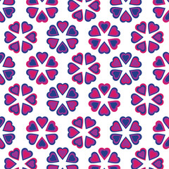 Seamless Bisexual Pride Pattern Featuring Hearts