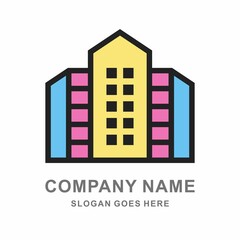 Naklejka premium House Building Shape Architecture Business Company Vector Logo Design