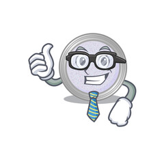 cartoon drawing of glitter eyeshadow Businessman wearing glasses and tie