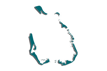 Map of Cocos Keeling Islands, High detailed blue vector map – Cocos Island map. - Vector